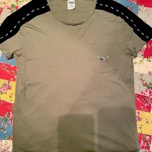 Pink brand Olive green T